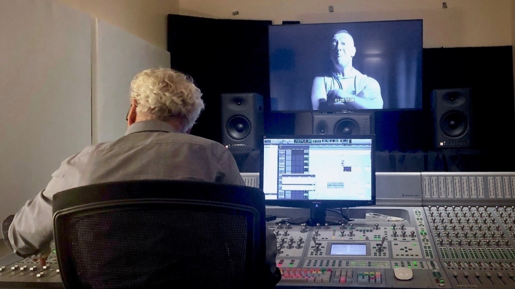 Sound editor John McKay mixing (Courtesy of POW Studios) Sound editor John McKay mixing