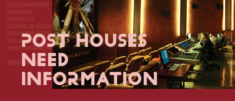 Three people working in a sound theatre at Park Road Post Productions